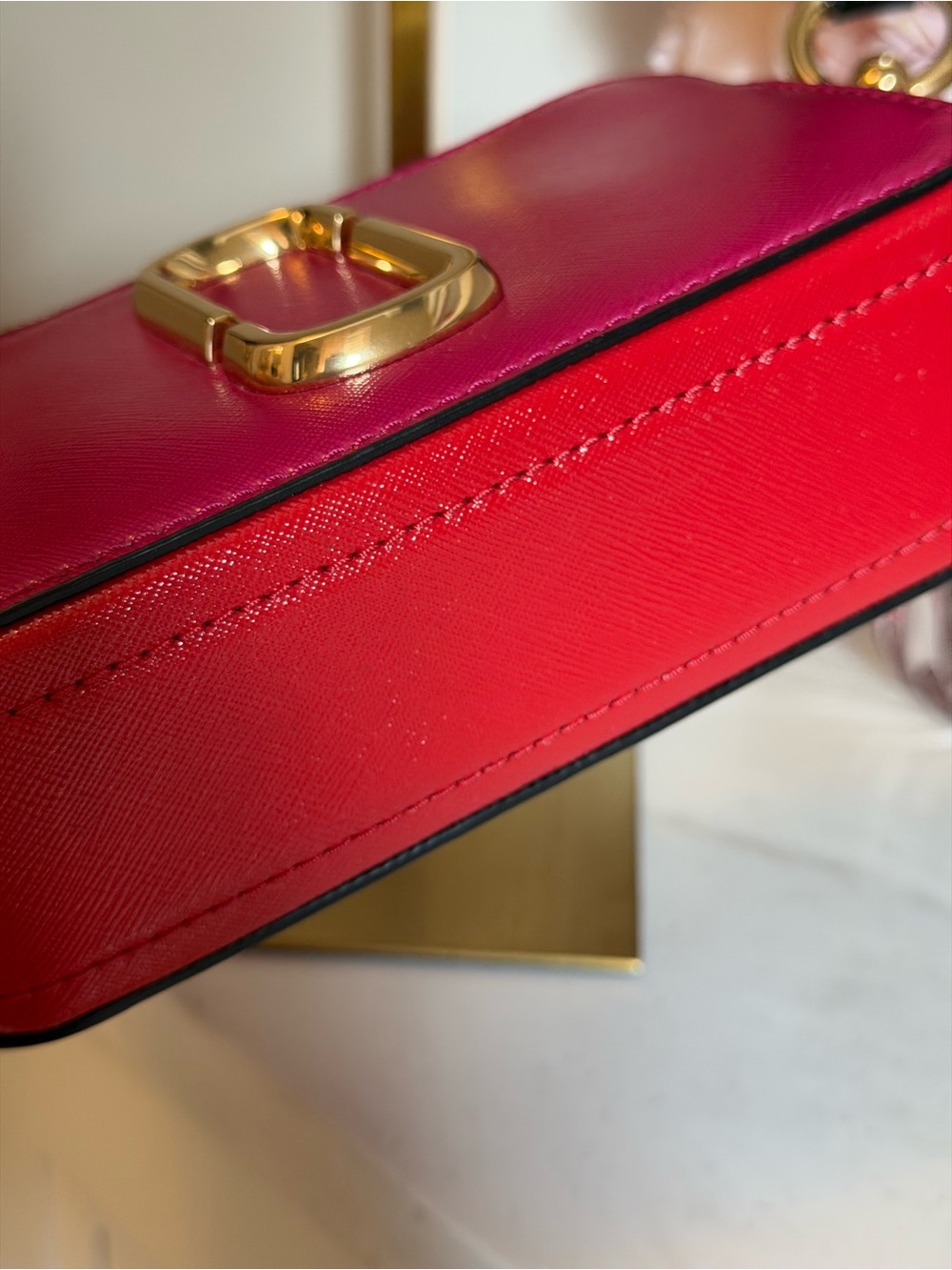 Marc Jacobs Hot Pink & Red Double-Zip Crossbody Camera Bag with Gold Hardware - Picture 11 of 15